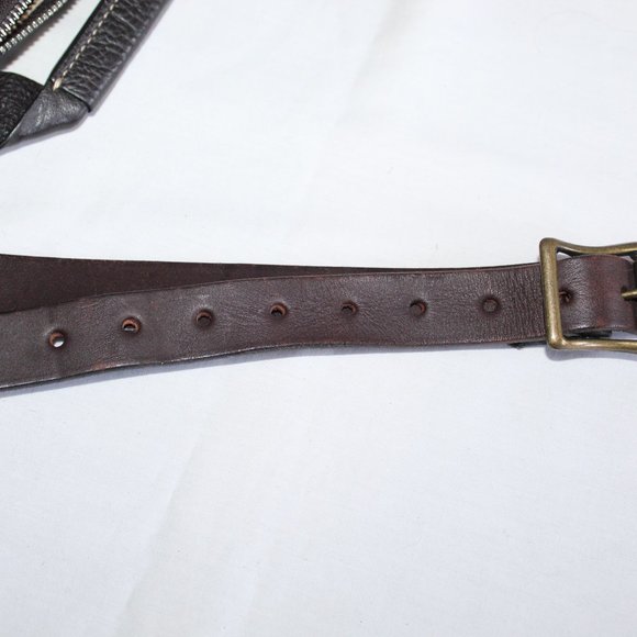 Levenger Brown Leather Multi-Use Messenger Crossbody Bag Organizer 11.5"x9" - Picture 9 of 16